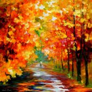 GOLD EXPANSE -  Original Oil Painting On Canvas By Leonid Afremov -  Size 30"x 30"