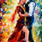 ROMANTIC TANGO -  Original Oil Painting On Canvas By Leonid Afremov -  Size 36"x 24"