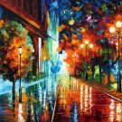 STREET OF HOPE -  Original Oil Painting On Canvas By Leonid Afremov -  Size 24"x 30"
