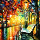 SHE LEFT.. -  Original Oil Painting On Canvas By Leonid Afremov -  Size 36"x 30"