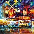 Moulin Rouge -  Original Oil Painting On Canvas By Leonid Afremov -  Size 20"x 24"