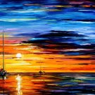 FAR AND AWAY 1 -  Original Oil Painting On Canvas By Leonid Afremov -  Size 30"x 24"