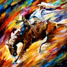 Rodeo — PALETTE KNIFE Oil Painting On Canvas By Leonid Afremov - Size: 30" x 30"