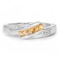 Citrine and White Topaz .925 Sterling Silver .43 Carat Ring