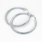 Sterling Silver 3.60 Carat Swiss Blue Topaz Hoop Earrings Over 100 Gemstones
