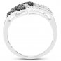 Sterling Silver .33 Carat Genuine White and Black Diamond Crossover Ring