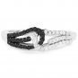 Sterling Silver .33 Carat Genuine White and Black Diamond Crossover Ring