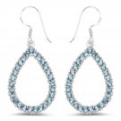 Sterling Silver 4.32 Carat Genuine London Blue Topaz Earrings
