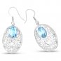 Sterling Silver 10.72 Carat Genuine Blue Topaz Earrings