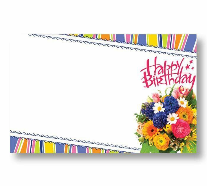 50 Blank Happy Birthday Summer Flowers Enclosure Cards and Envelopes ...