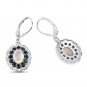 Sterling Silver 2.80 Carat Ethiopian Opal Blue Sapphire White Topaz Earrings