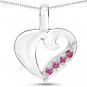 Sterling Silver 0.18 Carat Genuine Ruby Heart Pendant