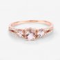 14K Rose Gold 0.72 Carat Genuine Morganite and White Diamond Ring