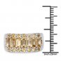 Sterling Silver3.08 Carat Genuine Citrine Cluster Ring