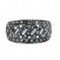 Sterling Silver 0.60 Carat Genuine Blue Diamond Cocktail Ring
