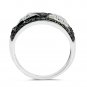 Sterling Silver 0.26 Carat Genuine Black and White Diamond Cocktail Ring