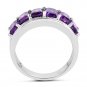 Sterling Silver 3.30 Carat Genuine Amethyst Eternity Ring