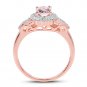 Sterling Silver 14K Rose Gold Plated 0.73 Carat Morganite White Topaz Ring