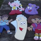 Set of 5 Wooden Dora and Deigo Wall Hangings