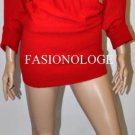 $278 New BCBG Max Azria 100% Cashmere Gold Red Colw Neck Knit Sweater Dress S