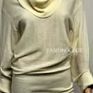 $278 New BCBG Max Azria 100% Cashmere Gold New Off White  Knit Sweater Dress S
