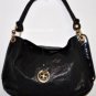 $429 New BCBG Max Azria Black Gold Hardware Leather Hand Shoulder Bag Purse OS L