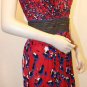 $158 New BCBG Max Azria Sangria Embellished Waistband Cocktail Party Dress S
