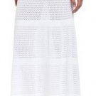 $248 New BCBG Max Azria "Dewi" White Rayon Knit Long Skirt NWT S