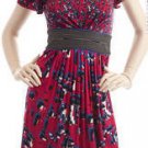 $158 New BCBG Max Azria Sangria Embellished Waistband Cocktail Party Dress M