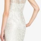 $238 New BCBG Max Azria "Lynette" Silver Lace Cocktail Party Dress 6