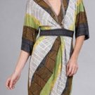 $178 New BCBG Max Azria Bright Celedon Print Jersey Cocktail Party Dress M