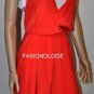 $278 New BCBG Max Azria Poppy Red 100% Silk Draped Cocktail Party Dress 8