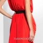 $278 New BCBG Max Azria Poppy Red 100% Silk Draped Cocktail Party Dress 8