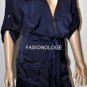 $198 New BCBG Max Azria "Klee" Dark Midnight Satin Cargo Cocktail Party Dress M