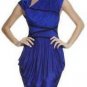$258 New BCBG Max Azria Runway Ink Blue Open Back Cocktail Dress NWT L