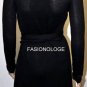 $258 New BCBG Max Azria Black 100% Merino Wool Faux Wrap Sweater Dress XS