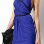 $258 New BCBG Max Azria Runway Ink Blue Open Back Cocktail Dress NWT M