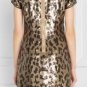 $598 New BCBG Max Azria Cheetah Sequin Cocktail Party Dress M