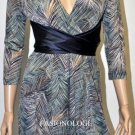 $188 New BCBG Max Azria Ink Combo Faux Wrap Party Dress XSP