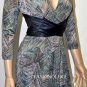 $188 New BCBG Max Azria Ink Combo Faux Wrap Party Dress XSP