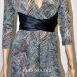 $188 New BCBG Max Azria Ink Combo Faux Wrap Party Dress XSP
