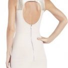$368 New BCBG Max Azria "Elias" Bare Pink Sequin Bandage Cocktail Power Dress S
