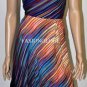 $278 New BCBG Max Azria Teal Multi 100% Silk Shift Party Dress 4