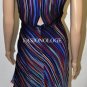$278 New BCBG Max Azria Teal Multi 100% Silk Shift Party Dress 2