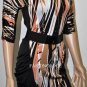 $228 New BCBG Max Azria Block Print Jersey Cocktail Party Dress XXS