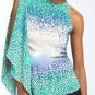 $188 New BCBG Max Azria Emerald Combo 100% Silk Cocktail Party Top XS