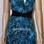 $208 New BCBG Max Azria Ocean Blue Stretch Jersey Print Cocktail Party Dress S