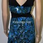 $208 New BCBG Max Azria Ocean Blue Stretch Jersey Print Cocktail Party Dress S