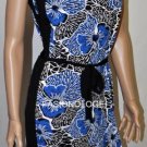 $218 New BCBG Max Azria Lark Spur Blue Stretch Jersey Print Short Party Dress S