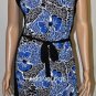 $218 New BCBG Max Azria Lark Spur Blue Stretch Jersey Print Short Party Dress S